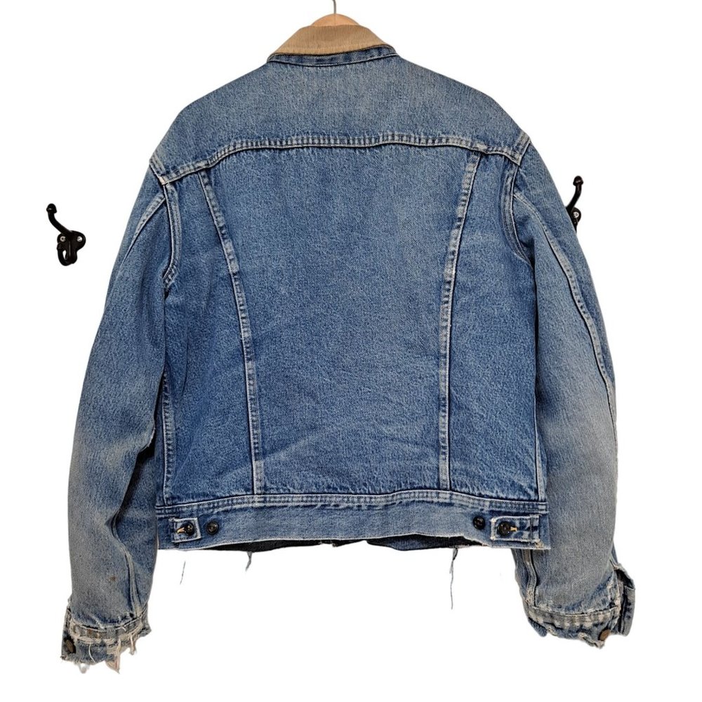 Vintage Storm Rider Lee Jean Jacket Men 46 Long Union Made Blanket Lined Denim - Picture 2 of 15